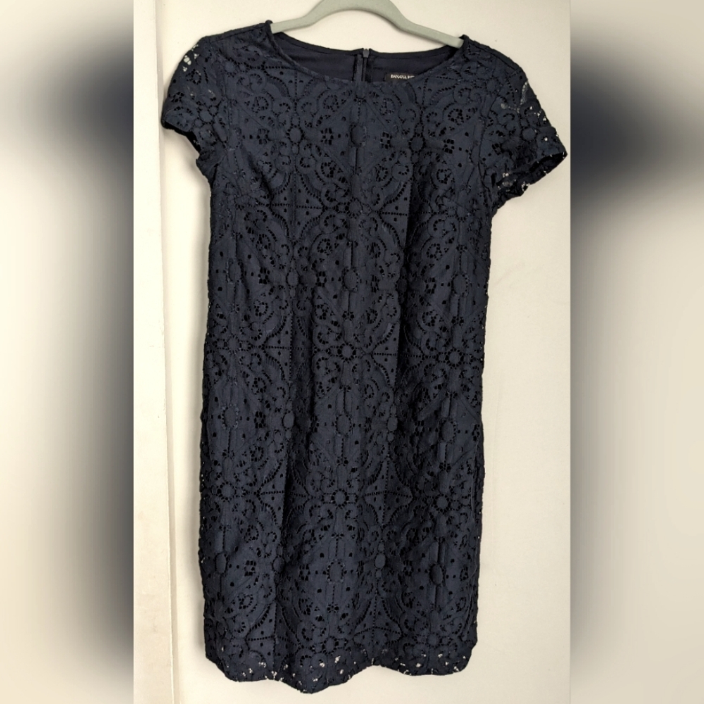 Banana Republic Factory Lace Navy Dress